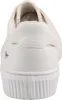 Das Bild zeigt einen weißen Freizeitschuh der von der Seite betrachtet wird. Der Schuh hat eine glatte Oberfläche und eine runde Zehenpartie mit einem sportlichen Design. Náhled obrázku produktu