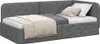 vidaXL Eckbettgestell Dunkelgrau 100 x 200 cm Stoff Produktbild-Vorschau 3