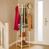 Portaoggetti Relaxdays, 3 ripiani e 8 ganci, LxPxA: Anteprima dell’immagine prodotto 2