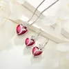 Herz Kette Damen 925 Silber Geburtsstein Anhänger Rose Produktbild-Vorschau 4