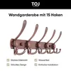 TOJ Living Nástenný vešiak na kabáty - 45 cm - 15 háčikov - Náhľad obrázku produktu 3