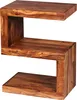 A wooden side table with three shelves. Produktbild-Vorschau