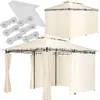 Luxus Garten Pavillon Emine 4x3m mit 6 Seitenteilen - creme Produktbild-Vorschau 1