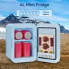 Puluomis Mini-koelkast 4L met LED-spiegel, draagbaar, Productafbeelding-voorbeeld 5