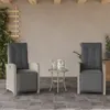 vidaXL Gartensessel mit Fußteil 2Stk. Verstellbar Hellgrau Produktbild-Vorschau 2