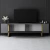 A modern TV stand with a television on top, set against a dark gray wall. Anteprima dell’immagine prodotto