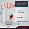 WELLGRO 25 x 550 ml Einmachgläser mit Schraubdeckel TO 82 – Produktbild-Vorschau 4