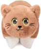 A close-up, front-facing studio shot of a plush cat toy pillow. Náhľad obrázku produktu