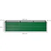A diagram showing the dimensions of a green raised garden bed. Produktbild-Vorschau
