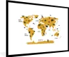 MuchoWow® Gerahmtes Poster Weltkarte - Kinder - Gold - Produktbild-Vorschau 1