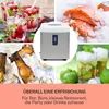 A collage of images showing drinks with raspberries, salmon on ice, bottles in ice, mojitos, limes, and an ice maker. Produktbild-Vorschau