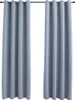 Two gray curtains hanging from a rod. Náhled obrázku produktu