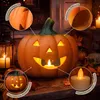 Kürbis-Laterne als LED Halloween-Deko Windlicht in 22x20 cm Produktbild-Vorschau 2