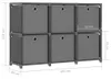 vidaXL Würfelregal mit 6 Boxen Grau 103x30x72,5 cm Stoff Produktbild-Vorschau 7