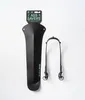 A black bicycle mudguard and its mounting bracket are displayed against a white background. Produktbild-Vorschau