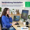 A woman is working at a desk with a laptop, monitor, keyboard, and mouse. The scene depicts a modern home office setup. Anteprima dell’immagine prodotto