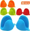 4 Paar Silikon-Kochgriffe Ofenhandschuhe Topflappen für Produktbild-Vorschau 8