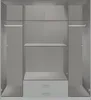 An empty, open wardrobe with shelves and drawers. Produktbild-Vorschau