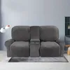 8-teiliger Stretch Samt Hussen Recliner Sofabezug mit Produktbild-Vorschau 1