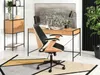 A modern home office setup with a desk, chair, and shelving. Voir les images du produit