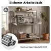 Wiltec tavolo da lavoro in acciaio inox 120x60x145cm Tavolo Anteprima dell’immagine prodotto 6