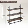 COSTWAY 3-poziomowa półka ścienna, półka wisząca z Podgląd zdjęcia produktu 3