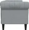 Divano Chesterfield 3 posti in tessuto grigio chiaro Anteprima dell’immagine prodotto 5