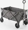 A gray foldable garden wagon with black wheels and a black handle, shown on a white background. Produktbild-Vorschau