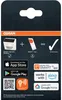 The image shows the back of the packaging for an OSRAM SMART+ motion sensor, detailing its setup and compatibility with smart home systems. Produktbild-Vorschau