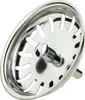 A close-up, studio shot of a stainless steel sink strainer basket. Produktbild-Vorschau