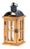 Laterne H29cm Braun Holz Metall Kerzenhalter Windlicht Produktbild-Vorschau 1