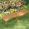 COSTWAY 2er Set Gartenbänke Akazienholz Wetterfest, Produktbild-Vorschau 2