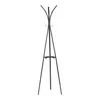 A black metal coat rack with a tripod base and multiple hooks. Náhľad obrázku produktu