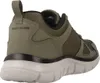 A rear view of a single olive green Skechers shoe against a white background. Produktbild-Vorschau