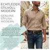 styleBREAKER Uni Echtleder Gürtel Rindsleder Struktur, Produktbild-Vorschau 6
