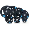 A collection of weight plates of various sizes. Voir les images du produit