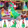 père Noël gonflable de 213 cm sur dinosaure avec lumières Voir les images du produit 6