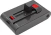 A gray vacuum cleaner battery pack with red release buttons and indicator lights. Náhled obrázku produktu