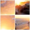 Wanduhr - Rund - Glasuhr - Meer Strand Felsen - 40x40cm - Produktbild-Vorschau 8