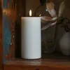 LED Stumpenkerze MIA - Echtwachs - realistische 3D Flamme - H: 15cm - Batteriebetrieb - weiß Produktbild-Vorschau