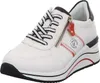A single white sneaker with black and red accents is shown against a white background. Produktbild-Vorschau