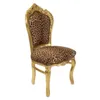 A single chair with a gold frame and leopard print upholstery, presented against a white background. Produktbild-Vorschau