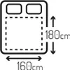Diagram showing the dimensions of a heated blanket. Podgląd zdjęcia produktu