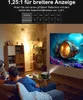 A family is watching a movie projected onto a wall in a living room. Produktbild-Vorschau