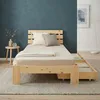 Homestyle4u Holzbett 90x200 mit Schubladen Natur Einzelbett Produktbild-Vorschau 21