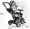 4 in 1 Baby-Dreirad Kinderdreirad Lenkstange Fahrrad Baby Produktbild-Vorschau 3