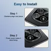 Instructions for installing a camera lens protector on a smartphone. Produktbild-Vorschau
