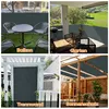 A collage of four images showing different applications of a balcony privacy screen. Produktbild-Vorschau