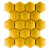 A close-up, top-down view of several yellow hexagonal wall panels arranged in a honeycomb pattern against a white background. Produktbild-Vorschau