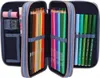 An open pencil case filled with colored pencils and markers. Náhled obrázku produktu